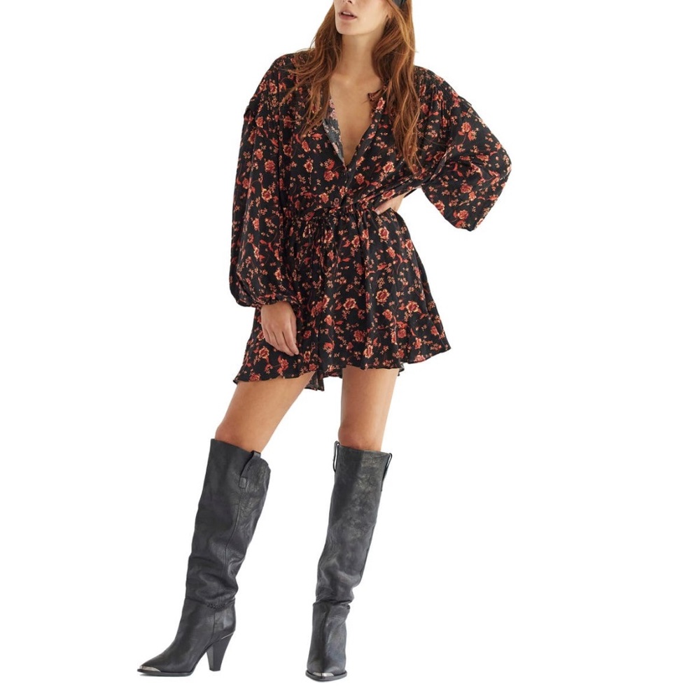 NWOT Free People Flower Fields Floral Minidress